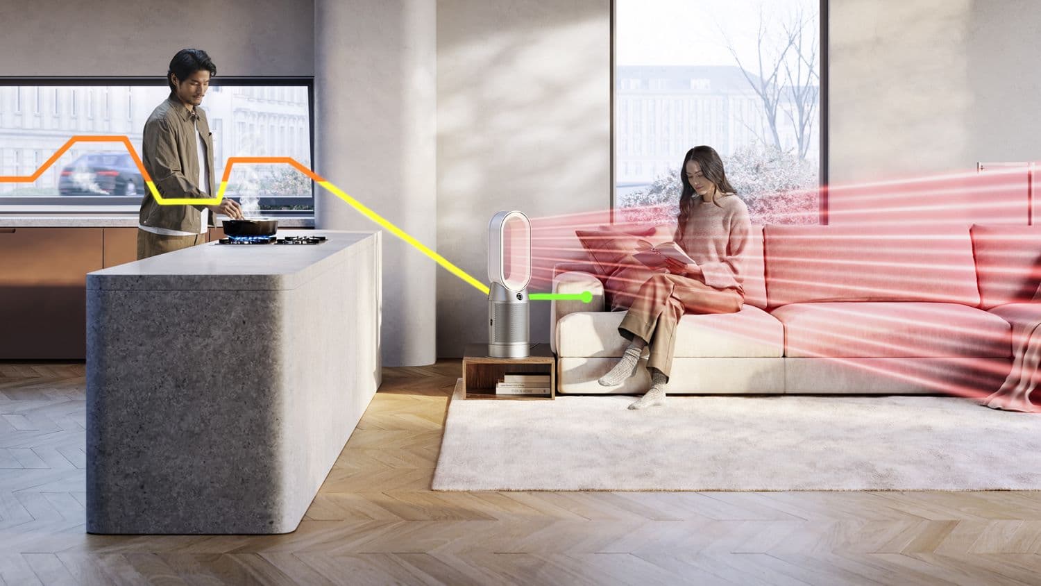 Dyson Purifier Hot+Cool™ HP1 Purificador, Aquecedor e Ventilador - Branco/Prata